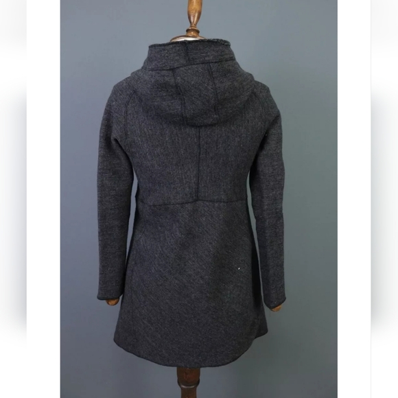 TRANSIT PAR SUCH Gray Wool Alpaca Hooded Full Zip Coat Size 2 #D5 - Picture 8 of 16